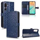 For Samsung Galaxy M36 5G Honeycomb Dot Texture Leather Phone Case(Blue) - 1