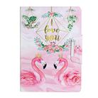 For iPad 10.2 Painted Pattern Horizontal Flip Leather Case with Holder(Leaves Flamingo) - 2