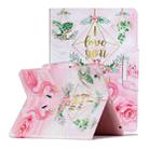 For iPad 4 / 3 / 2 Painted Pattern Horizontal Flip Leather Case with Holder(Leaves Flamingo) - 1