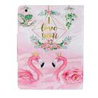 For iPad 4 / 3 / 2 Painted Pattern Horizontal Flip Leather Case with Holder(Leaves Flamingo) - 3