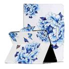 For iPad 4 / 3 / 2 Painted Pattern Horizontal Flip Leather Case with Holder(Blue and White Porcelain Butterfly) - 1