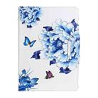 For iPad 4 / 3 / 2 Painted Pattern Horizontal Flip Leather Case with Holder(Blue and White Porcelain Butterfly) - 2