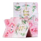 For iPad Mini 4 / 3 / 2 / 1 Painted Pattern Horizontal Flip Leather Case with Holder(Leaves Flamingo) - 1