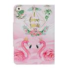 For iPad Mini 4 / 3 / 2 / 1 Painted Pattern Horizontal Flip Leather Case with Holder(Leaves Flamingo) - 3