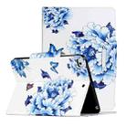 For iPad Mini (2019) Painted Pattern Horizontal Flip Leather Case with Holder(Blue and White Porcelain Butterfly) - 1