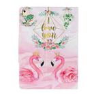 For iPad 5 Painted Pattern Horizontal Flip Leather Case with Holder(Leaves Flamingo) - 3