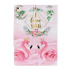 For iPad Pro 10.5 inch Painted Pattern Horizontal Flip Leather Case with Holder(Leaves Flamingo) - 3