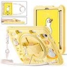 For iPad mini 2024 / mini 6 Duck Rotation Kickstand Silicone Hybrid PC Tablet Case(Yellow) - 1