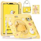 For iPad Air 11 2025 / 2024 / Pro 11 2022 Duck Rotation Kickstand Silicone Hybrid PC Tablet Case(Yellow) - 1