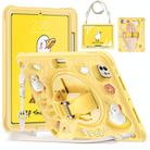 For iPad Pro 11 2024 Duck Rotation Kickstand Silicone Hybrid PC Tablet Case(Yellow) - 1