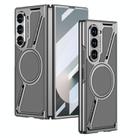 For Samsung Galaxy Z Fold6 GKK Integrated Electroplating Leather Z-Shape MagSafe Phone Case(Mountain Gray) - 1