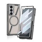 For Samsung Galaxy Z Fold6 GKK Integrated Electroplating Leather Z-Shape MagSafe Phone Case(Carbon Fiber) - 3