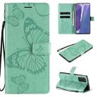 For Samsung Galaxy Note20 3D Butterflies Embossing Pattern Horizontal Flip Leather Case with Holder & Card Slot & Wallet(Green) - 1