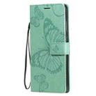 For Samsung Galaxy Note20 3D Butterflies Embossing Pattern Horizontal Flip Leather Case with Holder & Card Slot & Wallet(Green) - 2
