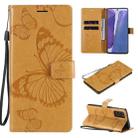 For Samsung Galaxy Note20 3D Butterflies Embossing Pattern Horizontal Flip Leather Case with Holder & Card Slot & Wallet(Yellow) - 1