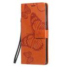 For Samsung Galaxy Note20 3D Butterflies Embossing Pattern Horizontal Flip Leather Case with Holder & Card Slot & Wallet(Orange) - 2