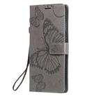 For Samsung Galaxy Note20 3D Butterflies Embossing Pattern Horizontal Flip Leather Case with Holder & Card Slot & Wallet(Grey) - 2