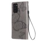 For Samsung Galaxy Note20 3D Butterflies Embossing Pattern Horizontal Flip Leather Case with Holder & Card Slot & Wallet(Grey) - 3