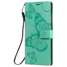 For Samsung Galaxy Note20 Ultra 3D Butterflies Embossing Pattern Horizontal Flip Leather Case with Holder & Card Slot & Wallet(Green) - 2