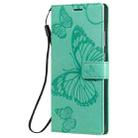 For Samsung Galaxy Note20 Ultra 3D Butterflies Embossing Pattern Horizontal Flip Leather Case with Holder & Card Slot & Wallet(Green) - 2