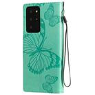 For Samsung Galaxy Note20 Ultra 3D Butterflies Embossing Pattern Horizontal Flip Leather Case with Holder & Card Slot & Wallet(Green) - 3