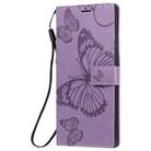 For Samsung Galaxy Note20 Ultra 3D Butterflies Embossing Pattern Horizontal Flip Leather Case with Holder & Card Slot & Wallet(Purple) - 2