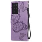 For Samsung Galaxy Note20 Ultra 3D Butterflies Embossing Pattern Horizontal Flip Leather Case with Holder & Card Slot & Wallet(Purple) - 3