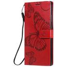 For Samsung Galaxy Note20 Ultra 3D Butterflies Embossing Pattern Horizontal Flip Leather Case with Holder & Card Slot & Wallet(Red) - 2