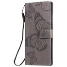 For Samsung Galaxy Note20 Ultra 3D Butterflies Embossing Pattern Horizontal Flip Leather Case with Holder & Card Slot & Wallet(Grey) - 2