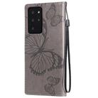 For Samsung Galaxy Note20 Ultra 3D Butterflies Embossing Pattern Horizontal Flip Leather Case with Holder & Card Slot & Wallet(Grey) - 3