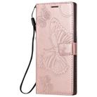 For Samsung Galaxy Note20 Ultra 3D Butterflies Embossing Pattern Horizontal Flip Leather Case with Holder & Card Slot & Wallet(Rose Gold) - 2