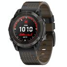 For Garmin Watch 26mm Dual Color Mesh Leather Quick Release Watch Band(Black Orange) - 1