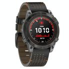For Garmin Watch 26mm Dual Color Mesh Leather Quick Release Watch Band(Black Orange) - 3