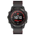 For Garmin Watch 26mm Dual Color Mesh Leather Quick Release Watch Band(Black Red) - 2