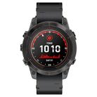 For Garmin Watch 26mm Stitched Genuine Leather Quick Release Watch Band(Black) - 2