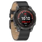 For Garmin Watch 26mm Stitched Genuine Leather Quick Release Watch Band(Black) - 3