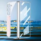 For Samsung Galaxy Z Fold6 GKK Integrated Phantom Silicone Wristband Transparent Phone Case(Pink) - 1