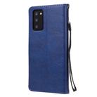 For Samsung Galaxy Note20 Solid Color Horizontal Flip PU Leather Case with Holder & Card Slots & Wallet & Lanyard(Blue) - 3