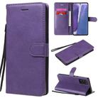 For Samsung Galaxy Note20 Solid Color Horizontal Flip PU Leather Case with Holder & Card Slots & Wallet & Lanyard(Purple) - 1