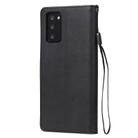 For Samsung Galaxy Note20 Solid Color Horizontal Flip PU Leather Case with Holder & Card Slots & Wallet & Lanyard(Black) - 2
