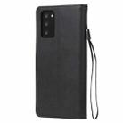 For Samsung Galaxy Note20 Solid Color Horizontal Flip PU Leather Case with Holder & Card Slots & Wallet & Lanyard(Black) - 2