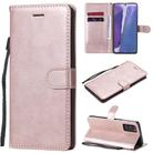 For Samsung Galaxy Note20 Solid Color Horizontal Flip PU Leather Case with Holder & Card Slots & Wallet & Lanyard(Rose Gold) - 1