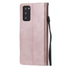 For Samsung Galaxy Note20 Solid Color Horizontal Flip PU Leather Case with Holder & Card Slots & Wallet & Lanyard(Rose Gold) - 3