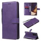 For Samsung Galaxy Note20 Ultra Solid Color Horizontal Flip PU Leather Case with Holder & Card Slots & Wallet & Lanyard(Purple) - 1