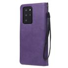 For Samsung Galaxy Note20 Ultra Solid Color Horizontal Flip PU Leather Case with Holder & Card Slots & Wallet & Lanyard(Purple) - 3