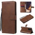 For Samsung Galaxy Note20 Ultra Solid Color Horizontal Flip PU Leather Case with Holder & Card Slots & Wallet & Lanyard(Brown) - 1