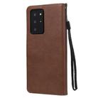 For Samsung Galaxy Note20 Ultra Solid Color Horizontal Flip PU Leather Case with Holder & Card Slots & Wallet & Lanyard(Brown) - 3