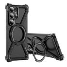 For Samsung Galaxy S25 Ultra 5G Titanium Alloy MagSafe Magnetic Airbag Shockproof Phone Case(Black) - 1