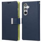 For Samsung Galaxy S25+ 5G GOOSPERY RICH DIARY Crazy Horse Texture Leather Phone Case(Blue) - 1