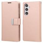 For Samsung Galaxy S25+ 5G GOOSPERY RICH DIARY Crazy Horse Texture Leather Phone Case(Rose Gold) - 1